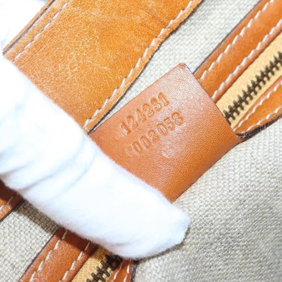 GUCCI GG Canvas Tote Bag Outlet Beige Gold Auth - Picture 9 of 14